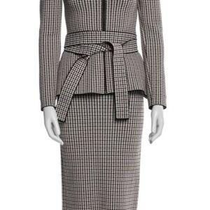 Scanlan Theodore Black and White Houndstooth Suit